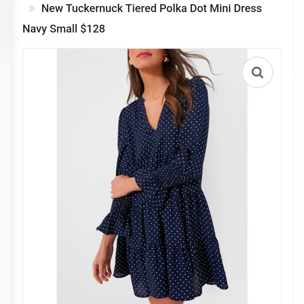 Pomander Place By Tuckernuck Navy Polka Dot Dress XS